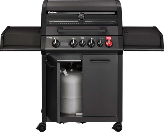 Gratar pe gaz, 4 arzatoare inox, arzator infrarosu, grile fonta, Enders Monroe Pro 4 SIK Turbo, 838533 grafit mat