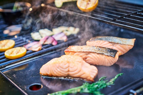 Plita reversibila cu 2 fete neteda si grill din fonta pentru gratar Essential Char-Broil 140133