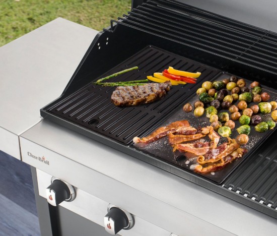 Plita din fonta cu 2 fete neteda si grill 43 x 21 cm Char-Broil 140008