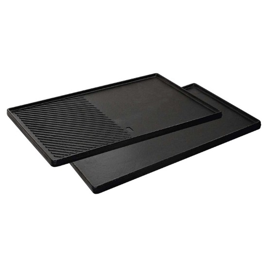 Plita din fonta cu 2 fete neteda si grill 43 x 32 cm pentru gratar Monroe Pro 4 Enders 7893