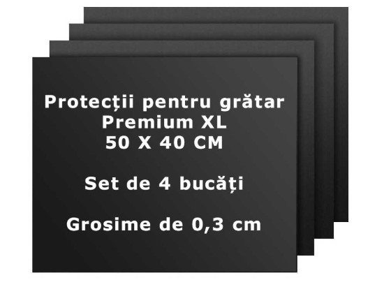 Set 4 buc protectie non-adeziva pentru gratar 50x40x0,3 cm Grillart GA-1010