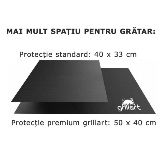 Set 4 buc protectie non-adeziva pentru gratar 50x40x0,3 cm Grillart GA-1010