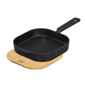 Tigaie medie din fonta cu capac tip tocator din bambus Enders 8772