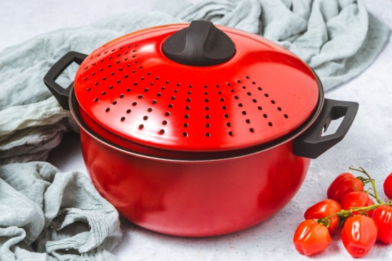 Oala fiert paste, otel-carbon, 25,5cm/4L, Rosu - Kitchen Craft