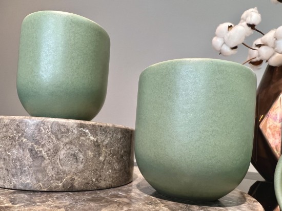 Ceasca cafea ceramica, 250ml, pahar Novum Mint Green, verde menta pudrat mat, gresie glazurata manual