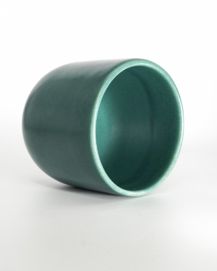 Ceasca cafea ceramica, 250 ml, pahar Novum Royal Green, verde regal mat, gresie glazurata manual