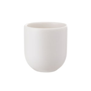 Set 3 cesti cafea ceramica (250ml, 150ml, 80ml), pahare Novum Milk Foam, alb mat, gresie glazurata manual