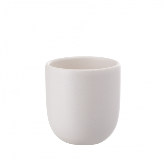 Set 3 cesti cafea ceramica (250ml, 150ml, 80ml), pahare Novum Milk Foam, alb mat, gresie glazurata manual