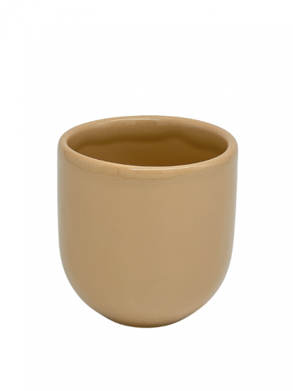 Ceasca cafea ceramica, 250ml, pahar Novum Brazilian Sand, bej deschis lucios, gresie glazurata manual