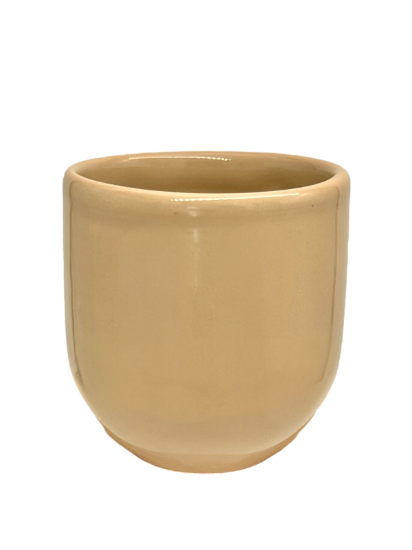 Ceasca cafea ceramica, 250ml, pahar Novum Brazilian Sand, bej deschis lucios, gresie glazurata manual