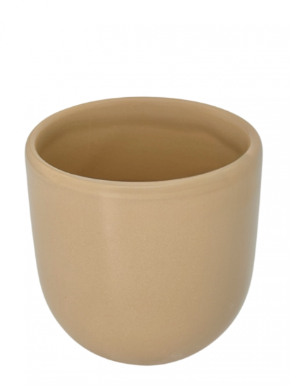 Ceasca cafea ceramica, 250ml, pahar Novum Brazilian Sand, bej deschis lucios, gresie glazurata manual