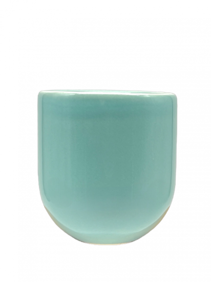 Ceasca cafea ceramica, 250ml, pahar Novum Baby Blue, albastru deschis lucios, gresie glazurata manual