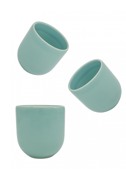 Ceasca cafea ceramica, 250ml, pahar Novum Baby Blue, albastru deschis lucios, gresie glazurata manual