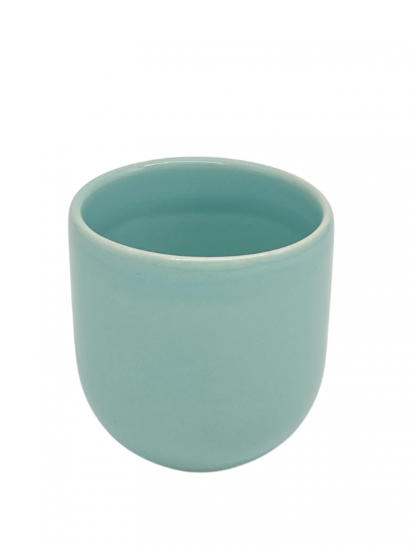 Ceasca cafea ceramica, 250ml, pahar Novum Baby Blue, albastru deschis lucios, gresie glazurata manual