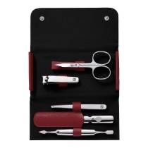 Set manichiura 5 piese, inox, portofel piele, Rosu - Zwilling Classic Inox