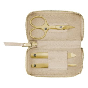 Set manichiura 3 piese, inox, etui piele, Crem - Zwilling PREMIUM