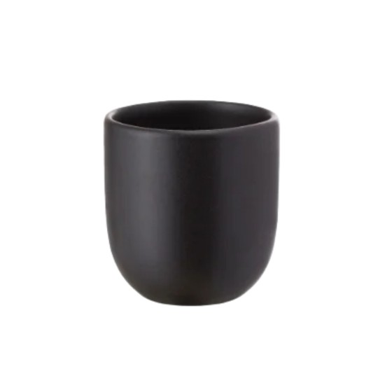 Ceasca cafea ceramica, 150ml, pahar Novum Vulcano, negru carbon mat, gresie glazurata manual