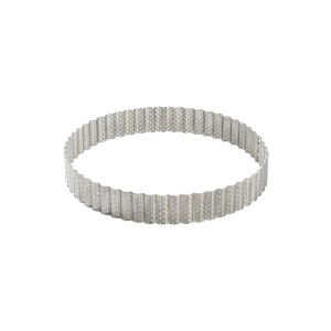 Forma tarta perforata, canelata, inox, 20 cm - de Buyer
