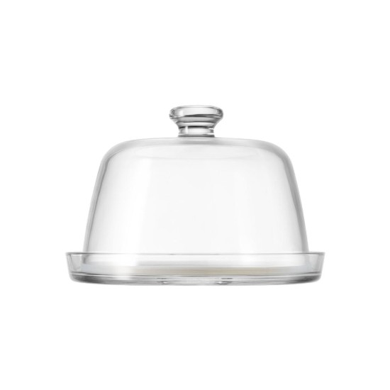 Platou servire branzeturi, cu capac, sticla, 22cm - Borgonovo