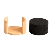 Set 12 suporturi pahare, pasla sintetica, 10 cm, Negru - Kesper