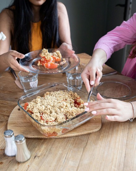 Vas patrat, sticla termorezistenta, 22x22cm/2,4L, "Let's Share" - Pyrex