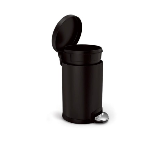 Cos de gunoi cu pedala, 4,5 L, inox, Matte Black - simplehuman