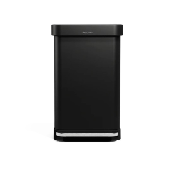 Cos de gunoi, dreptunghiular, cu pedala 45 L, Matte Black - simplehuman