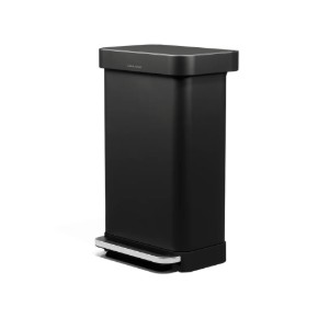 Cos de gunoi, dreptunghiular, cu pedala 45 L, Matte Black - simplehuman