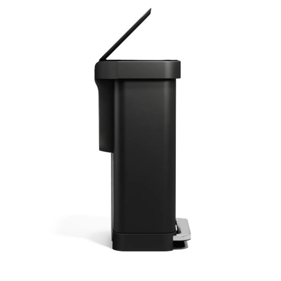 Cos de gunoi, dreptunghiular, cu pedala 45 L, Matte Black - simplehuman