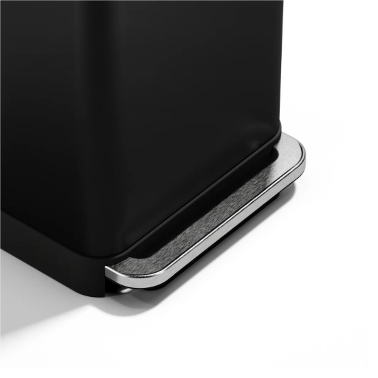 Cos de gunoi, dreptunghiular, cu pedala 45 L, Matte Black - simplehuman