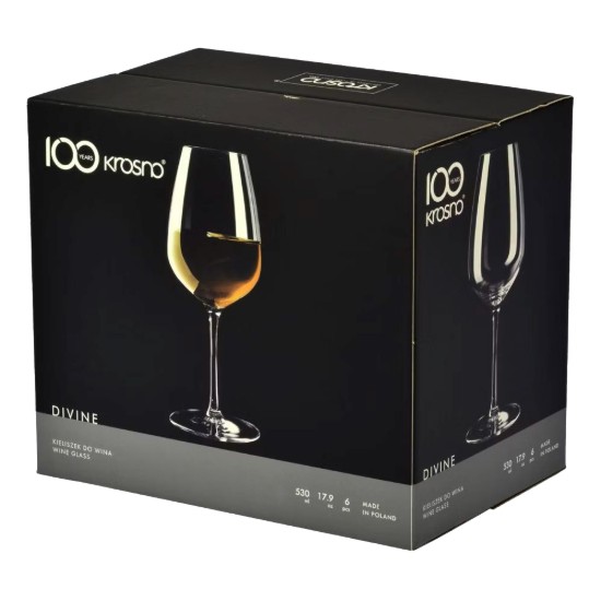 Set 6 pahare vin alb, sticla cristalina, 530ml, "Divine" - Krosno