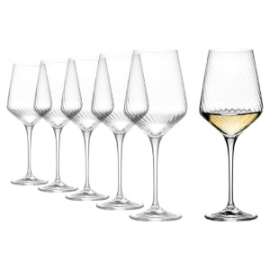 Set 6 pahare vin alb, sticla cristalina, 450ml, "Avant-Garde Lumi" - Krosno