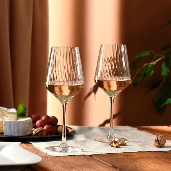 Set 6 pahare vin alb, sticla cristalina, 450ml, "Avant-Garde Lumi" - Krosno