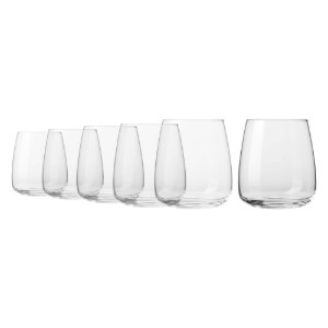 Set 6 pahare apa, sticla, 470ml, "Modern" - Krosno