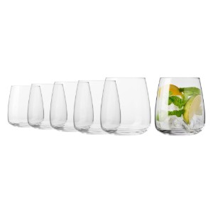 Set 6 pahare apa, sticla, 470ml, "Modern" - Krosno