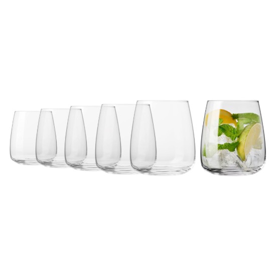 Set 6 pahare apa, sticla, 470ml, "Modern" - Krosno