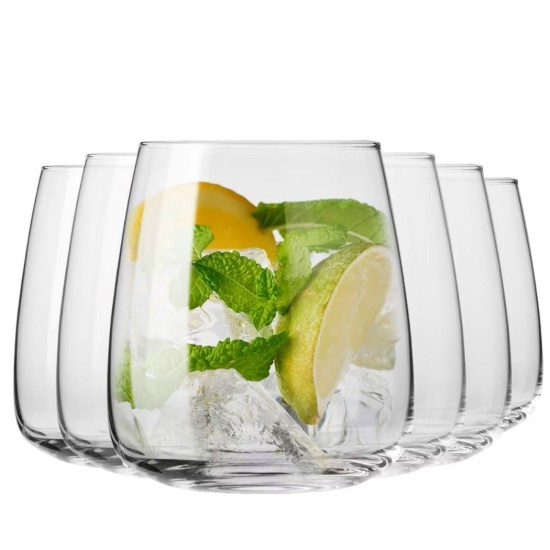 Set 6 pahare apa, sticla, 470ml, "Modern" - Krosno