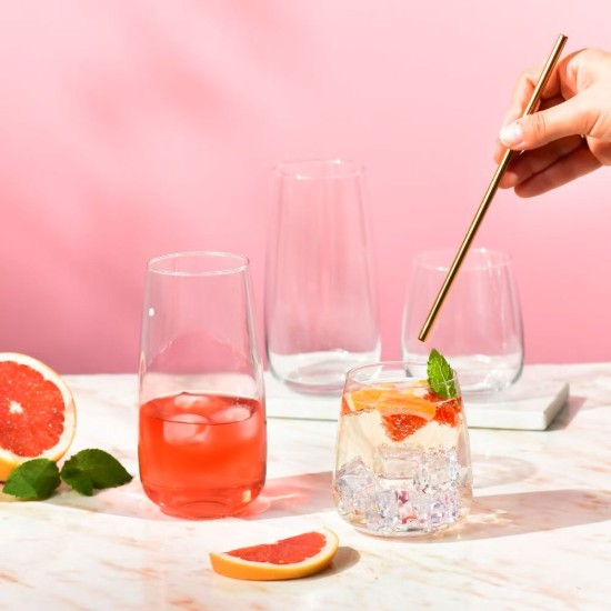 Set 6 pahare apa, sticla, 470ml, "Modern" - Krosno