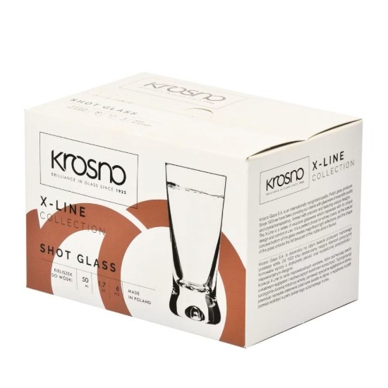 Set 6 pahare vodca, sticla, 50ml, "X-line" - Krosno