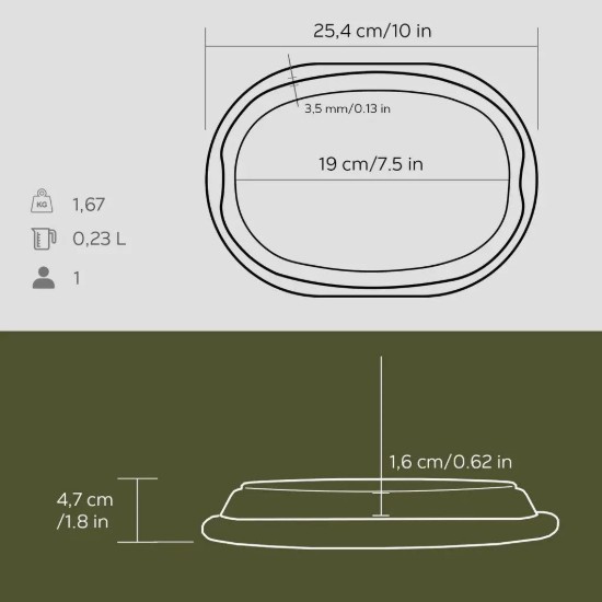 Plita fonta fajita, 12,5 x 19 cm, cu platou servire din lemn - LAVA