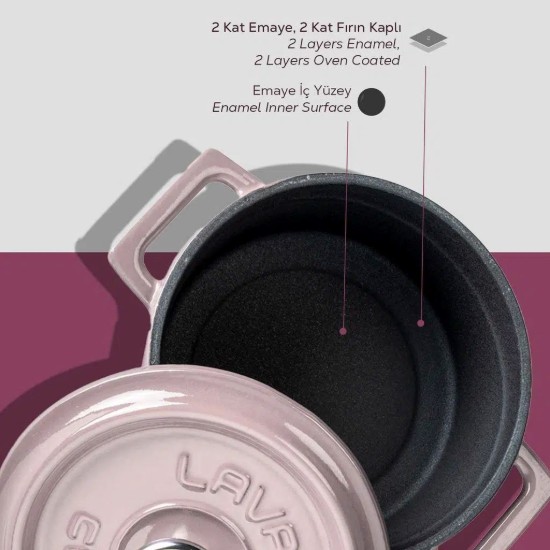 Cratita fonta, 14cm/0,8L, "Trendy", Roz - LAVA