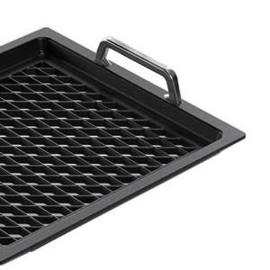 Tava grill, aluminiu, cu manere, 35,5 x 32,5 cm GN 2/3 - AMT Gastroguss
