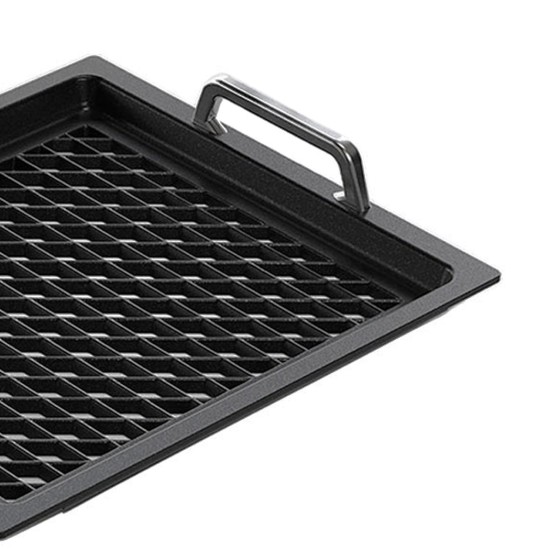 Tava grill, aluminiu, cu manere, 35,5 x 32,5 cm GN 2/3 - AMT Gastroguss