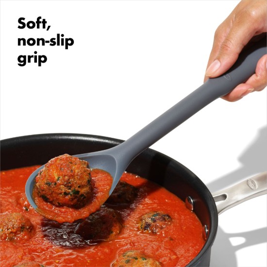 Lingura gatit, silicon, 32,4 cm, "Good Grips", Negru - OXO
