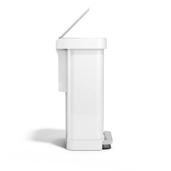 Cos de gunoi, dreptunghiular, cu pedala 45 L, Alb - simplehuman