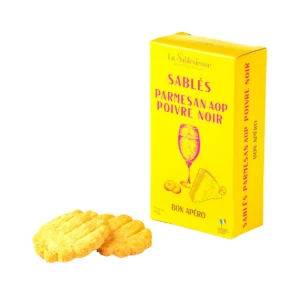 Biscuiti Sablés sarati cu parmezan AOP si piper negru, 40 g ℮, La Sablésienne, Franta