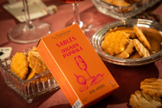 Biscuiti Sablés sarati cu ceapa si paprika, 40 g  ℮, La Sablésienne, Franta