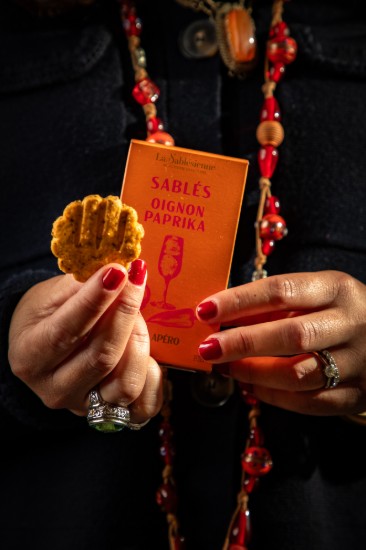 Biscuiti Sablés sarati cu ceapa si paprika, 40 g  ℮, La Sablésienne, Franta