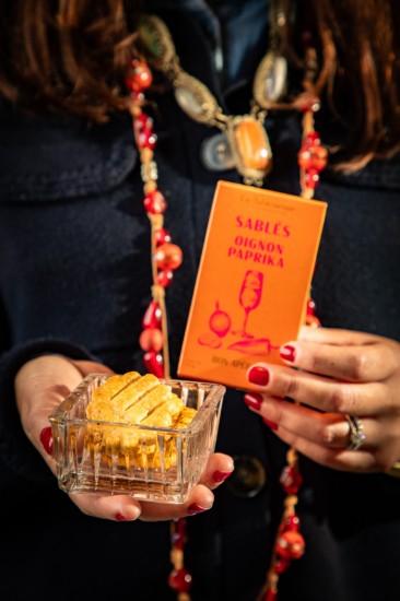 Biscuiti Sablés sarati cu ceapa si paprika, 40 g  ℮, La Sablésienne, Franta