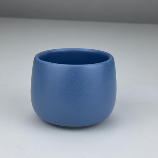 Ceasca cafea ceramica, pahar 330 ml, Novum Capuccino Baby Blue, albastru pudrat mat, gresie glazurata manual